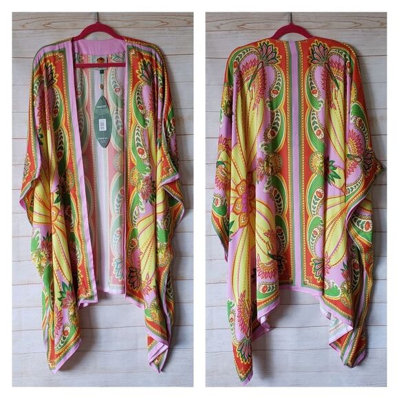 Farm Rio Beach Toucans Scarf Kimono Beach Cover Multi Size Small Eco-Friendly - Picture 9 of 16